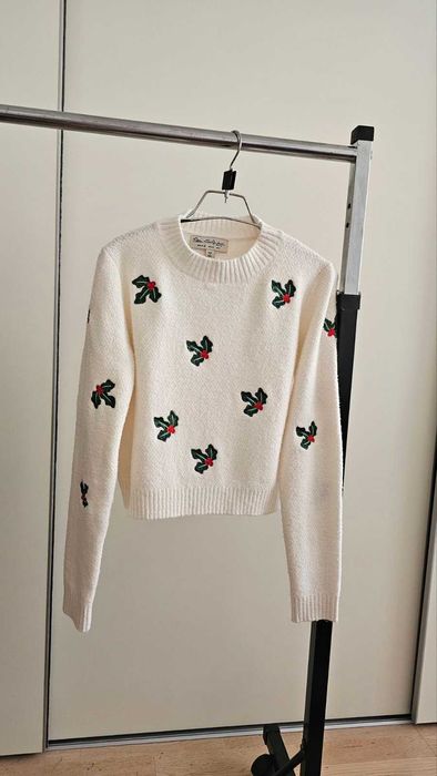 Красивые джемперы с зимним принтом р-р S/М