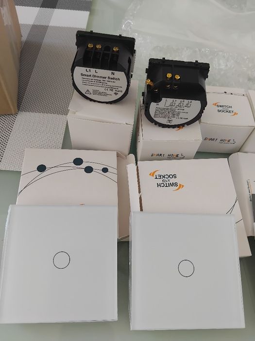 Smart Home Oswietlenie led Dotykowy zestaw WiFi szklany biały