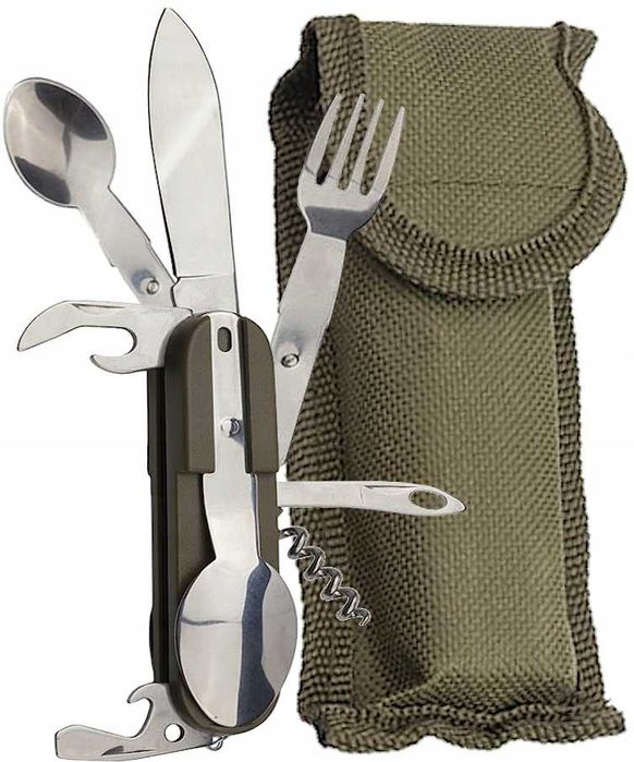 Multitool 7w1 Poręczny Niezbędnik Wielonarzędziowy Sztućce Survival