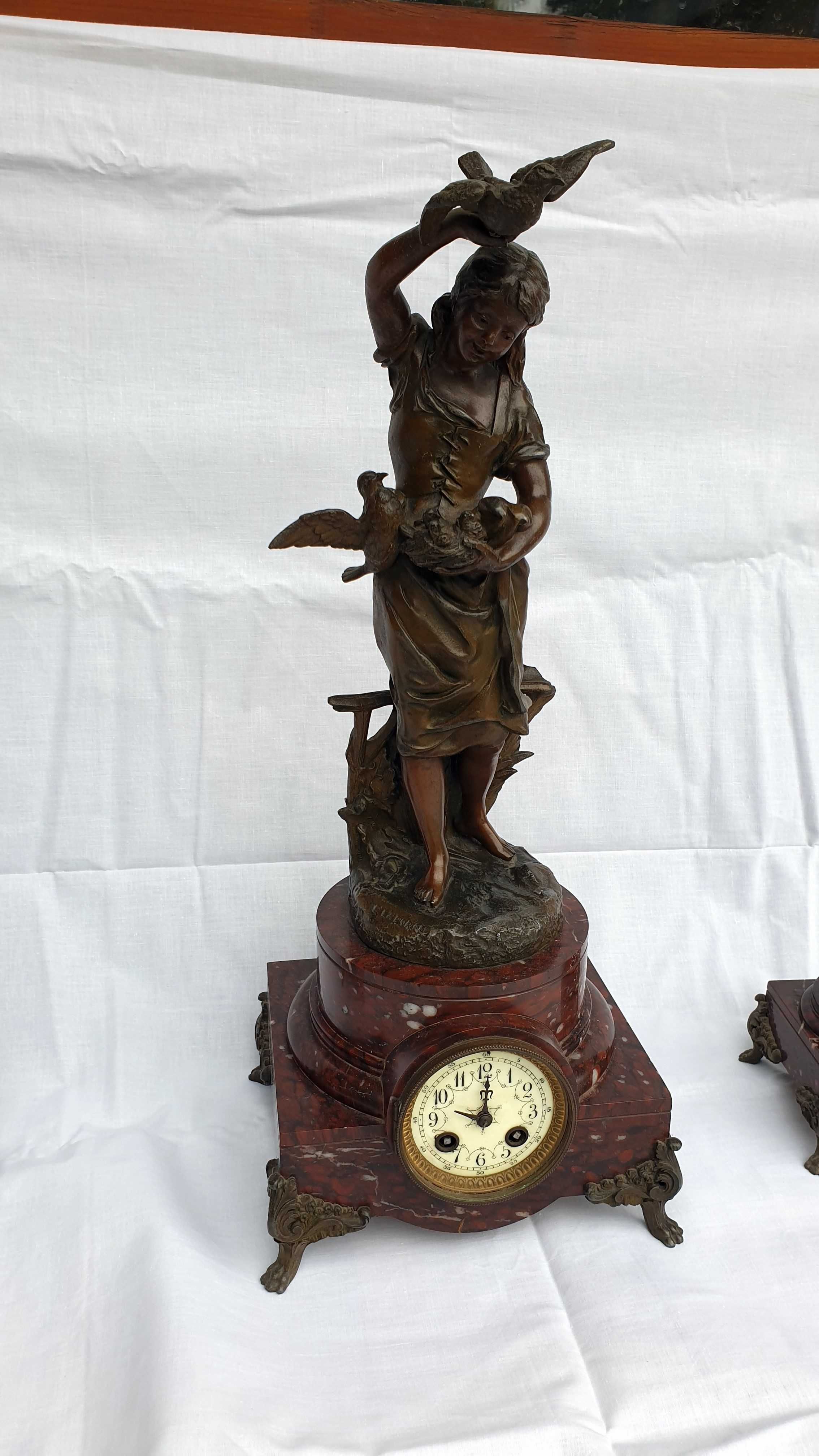 DUŻE stary zegar kominkowy par guilemin ela porte 1900 rok