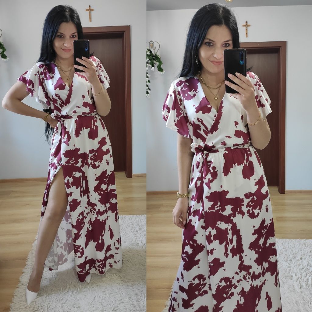 Sukienka długa maxi a La satyna