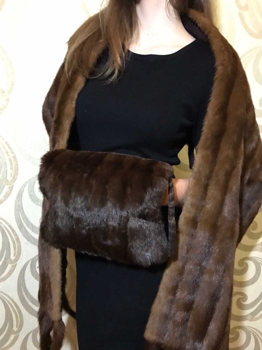 Палантин, накидка з натурального хутра ,норка!
