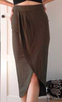 Spodnica midi oliwkowa rozmiar S M