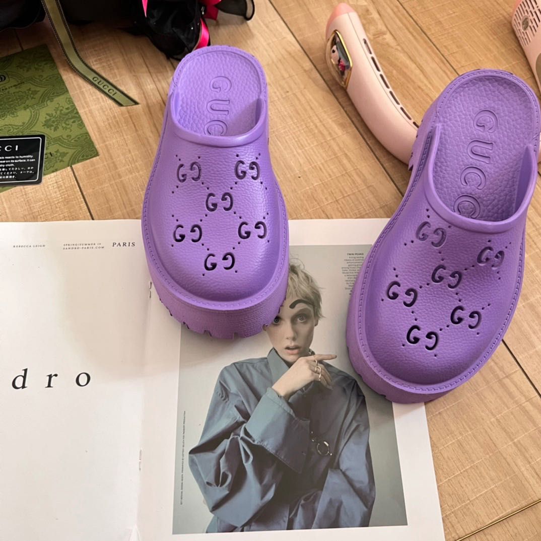 Сабо мюлі gucci на платформі лавандові