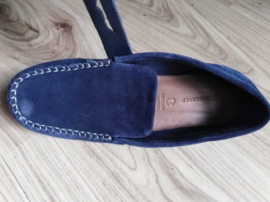RESERVED. Skórzane mokasyny. Loafersy.