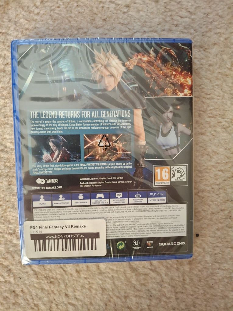 Final Fantasy 7 Remake PS4 PS5 NOWA