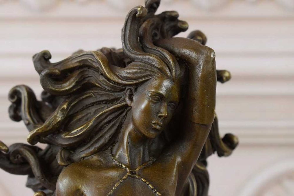 Meduza - Akt Kobiety - Siedząca Kobieta - Figura z Brązu - Dekoracja