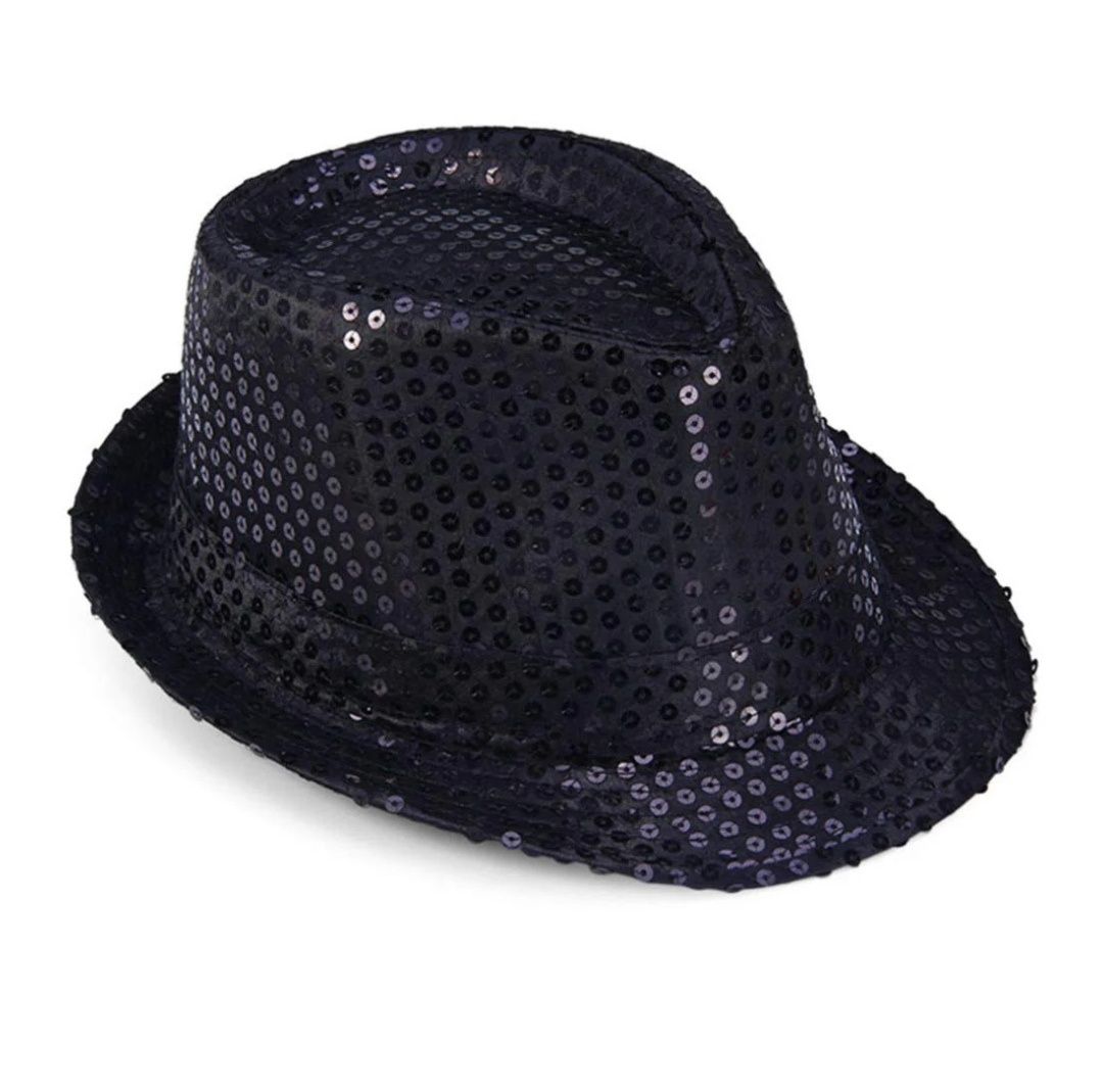 SAFIGLE Jazz cekinowy kapelusz Fedora kapelusz magika Latin Jazz Mardi