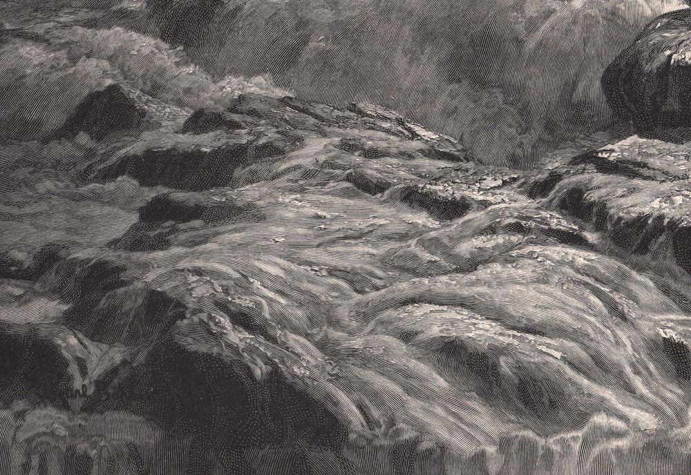 Bohm: Przybrzeżne fale. Pejzaż morski. Drzeworyt 1899 r. oryginał