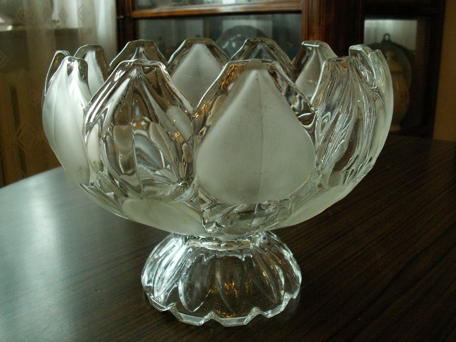 Patera wazon szkło rytowane matowione L70e Ząbkowice Krosno