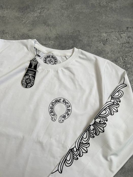 Лонгслив Chrome Hearts білий / Кофта хром хардс