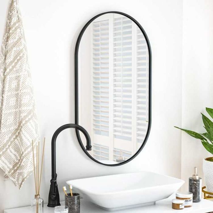 Lustro Owalne Czarna Rama Nowoczesny Design Minimalistyczne I Stylowe