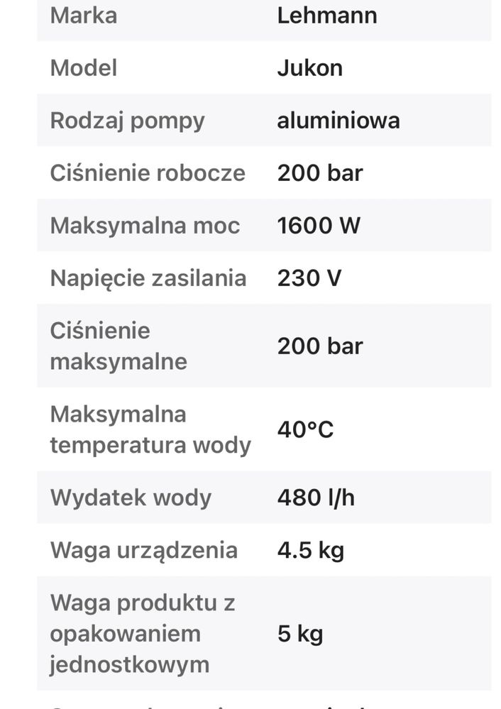 Myjka cisnieniowa Lehmann