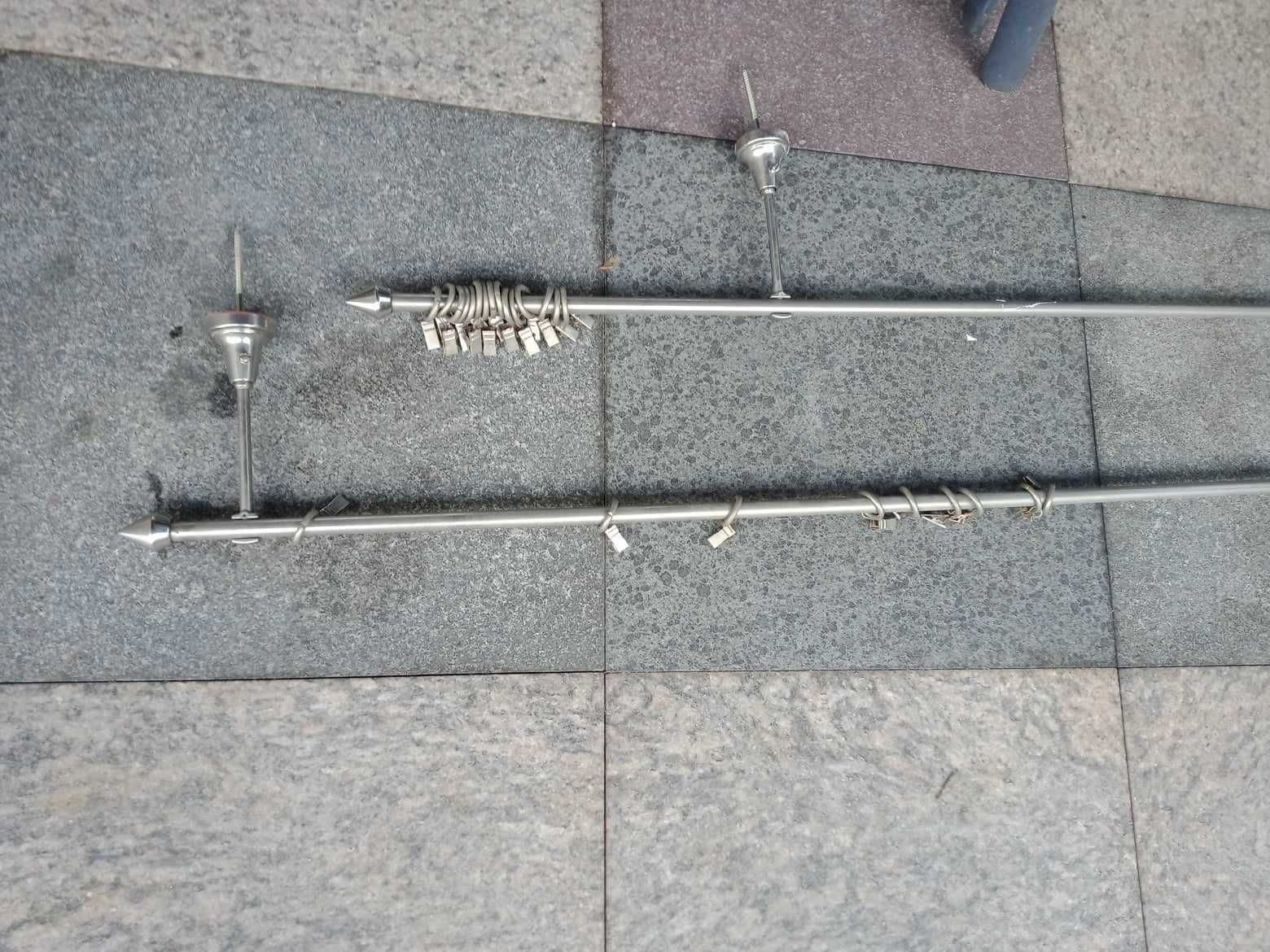 karnisz pojedynczy długi 2 szt 150cm 200cm kompletne z mocowaniem