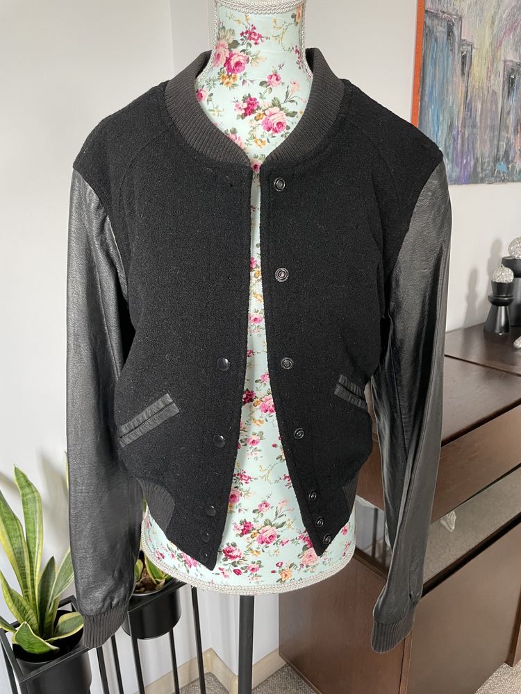 Czarna damska kurtka bomber bejsbolówka Denim&supply Ralph lauren S
