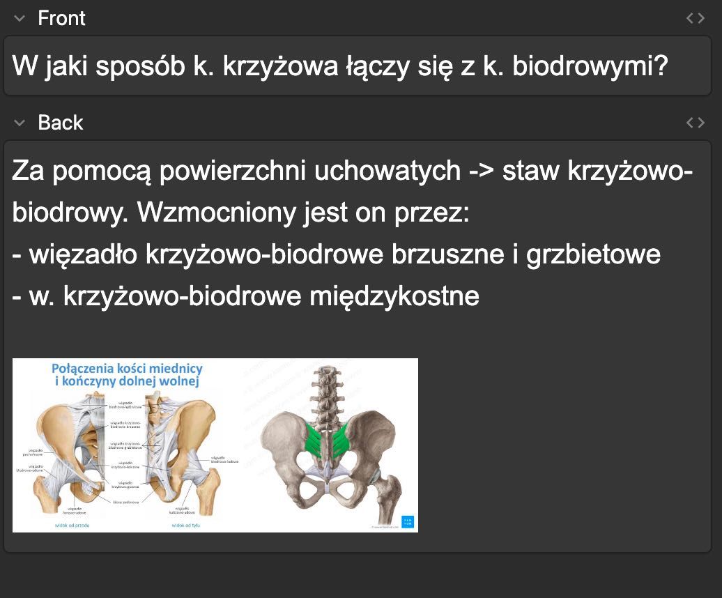 Fiszki ANATOMIA Grzbiet - schematy, pytania teoretyczne itd