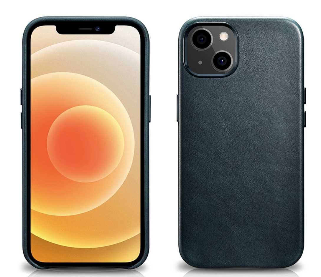 Премиум чехол кожаный натуральная кожа iphone 13 pro max с magsafe