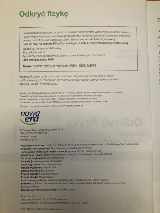 Podręcznik klasa 1 odkryć fizykę