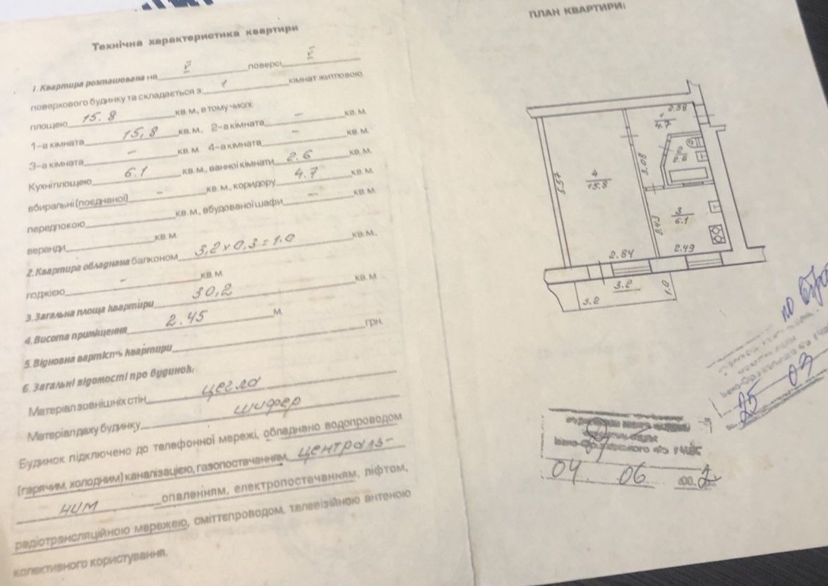 Продаж 1к хрущовки в центр частині