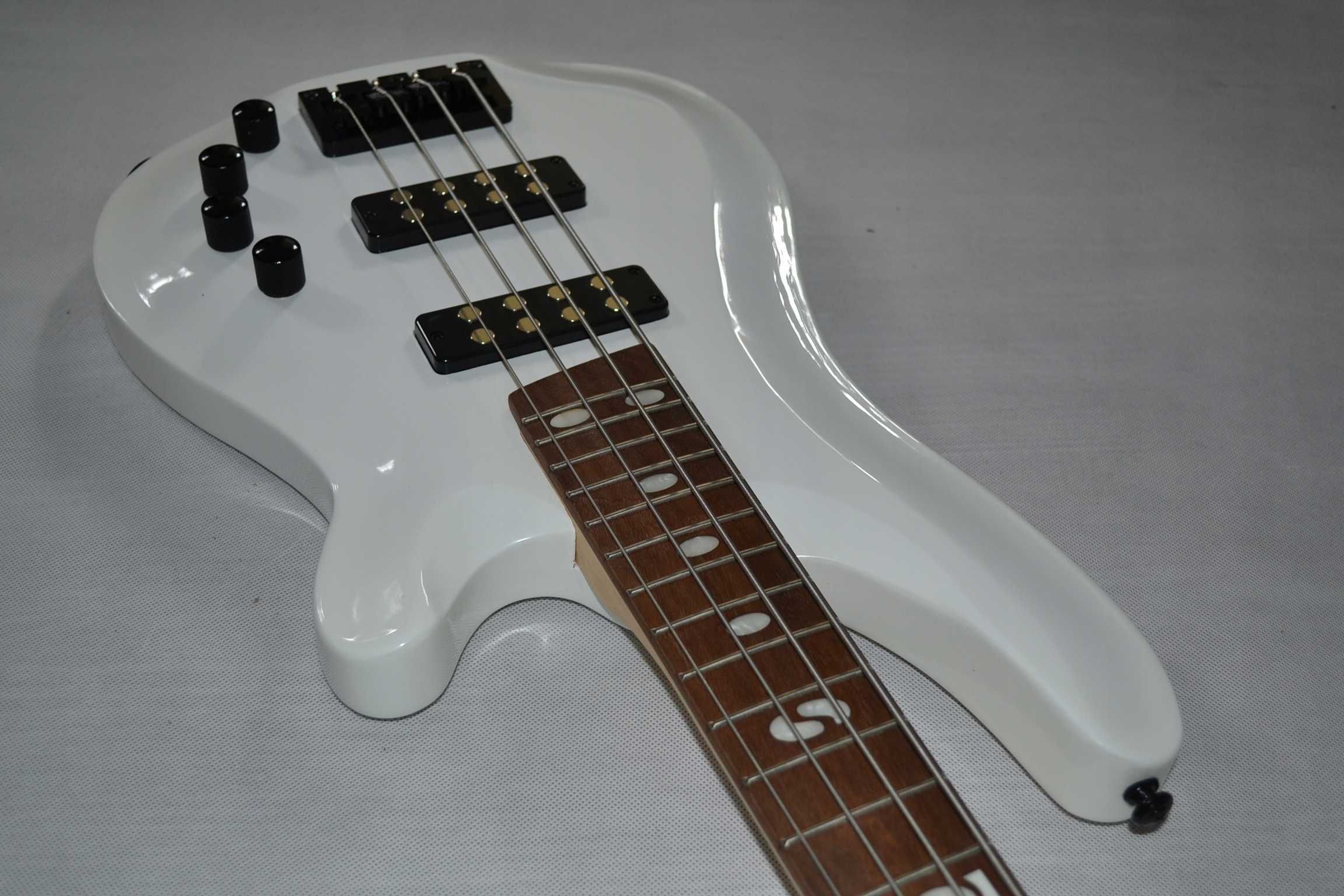 Harley Benton B-450 White nowa gitara basowa BAS  -ustawiony!