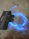 Nowy micro USB Light up cable kabel przewód świecący niebieski