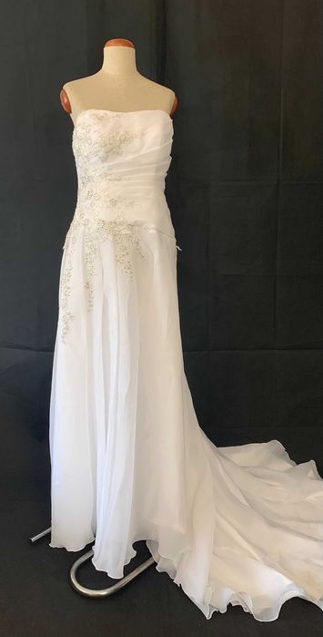 Nowa Suknia Ślubna Klasyczna Linia A Szyfonowa lekka XXL 44 vintage