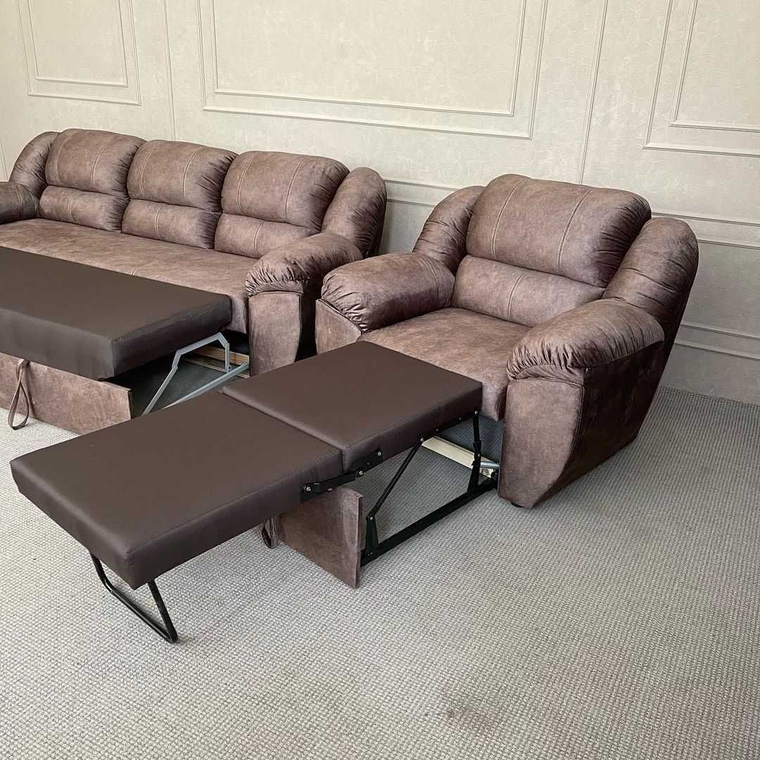 Розкладний комплект диван та крісло
