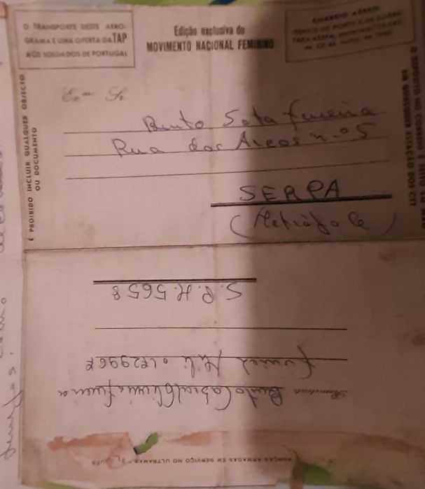 Telegrama movimento feminino ano 1969 para colecionadores