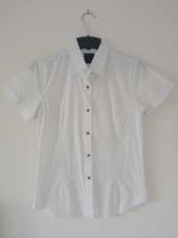 Laviino slim fit damska biała prosta koszula bluzka bawełna r 40