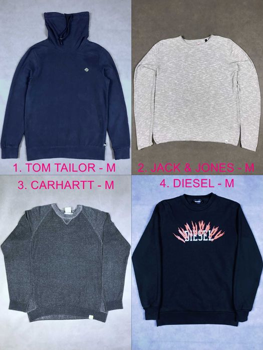 Diesel, Carhartt, Tom Tailor - М - Світшот, Толстовка, Реглан