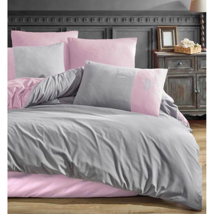 Постельное белье Carabella ранфорс с вышивкой евро