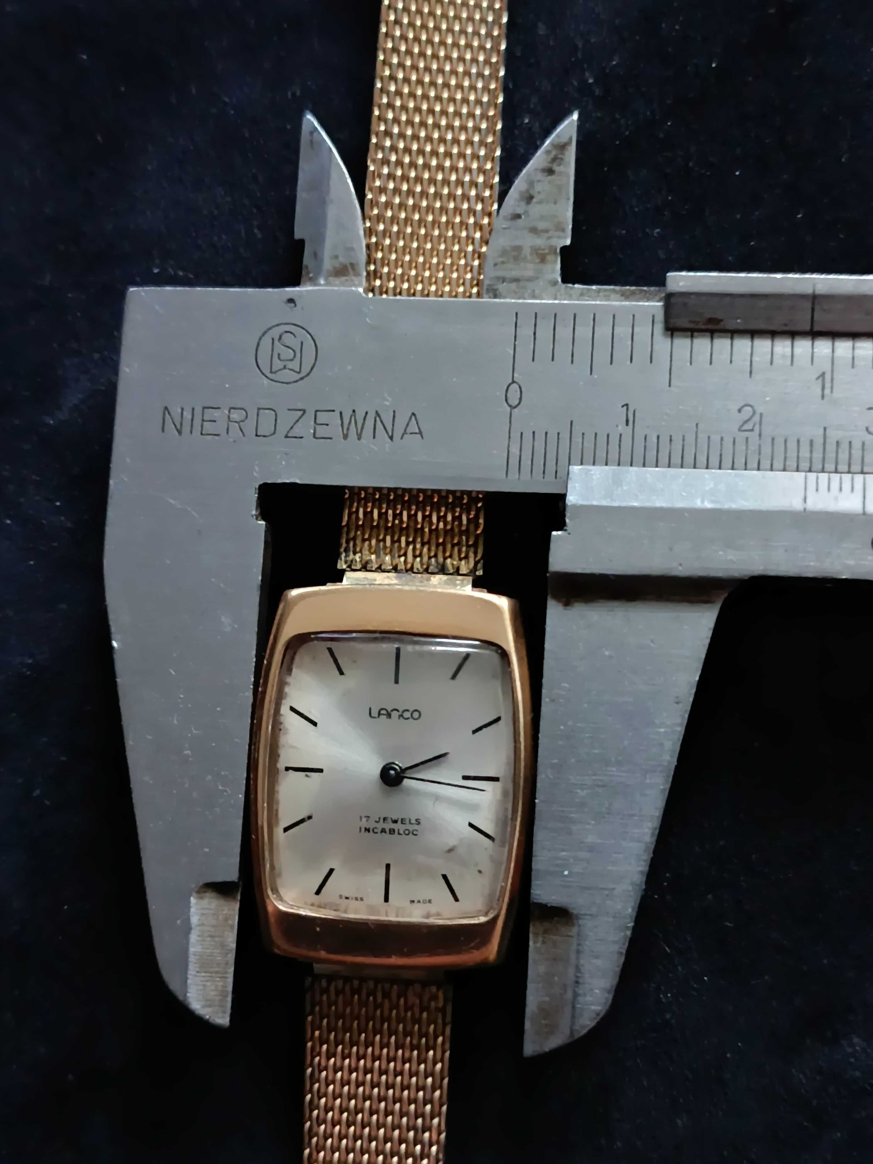 Sprzedam stary pozłacany zegarek art deco Lanco na bransolecie