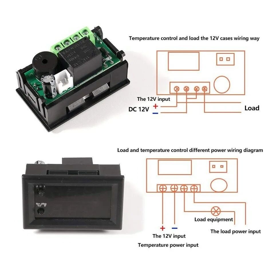 Elektroniczny regulator temperatury 12V programowalny. Led.