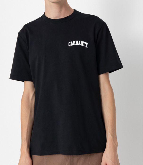 Мужские футболки Carhartt University Кархарт белая черная тишка