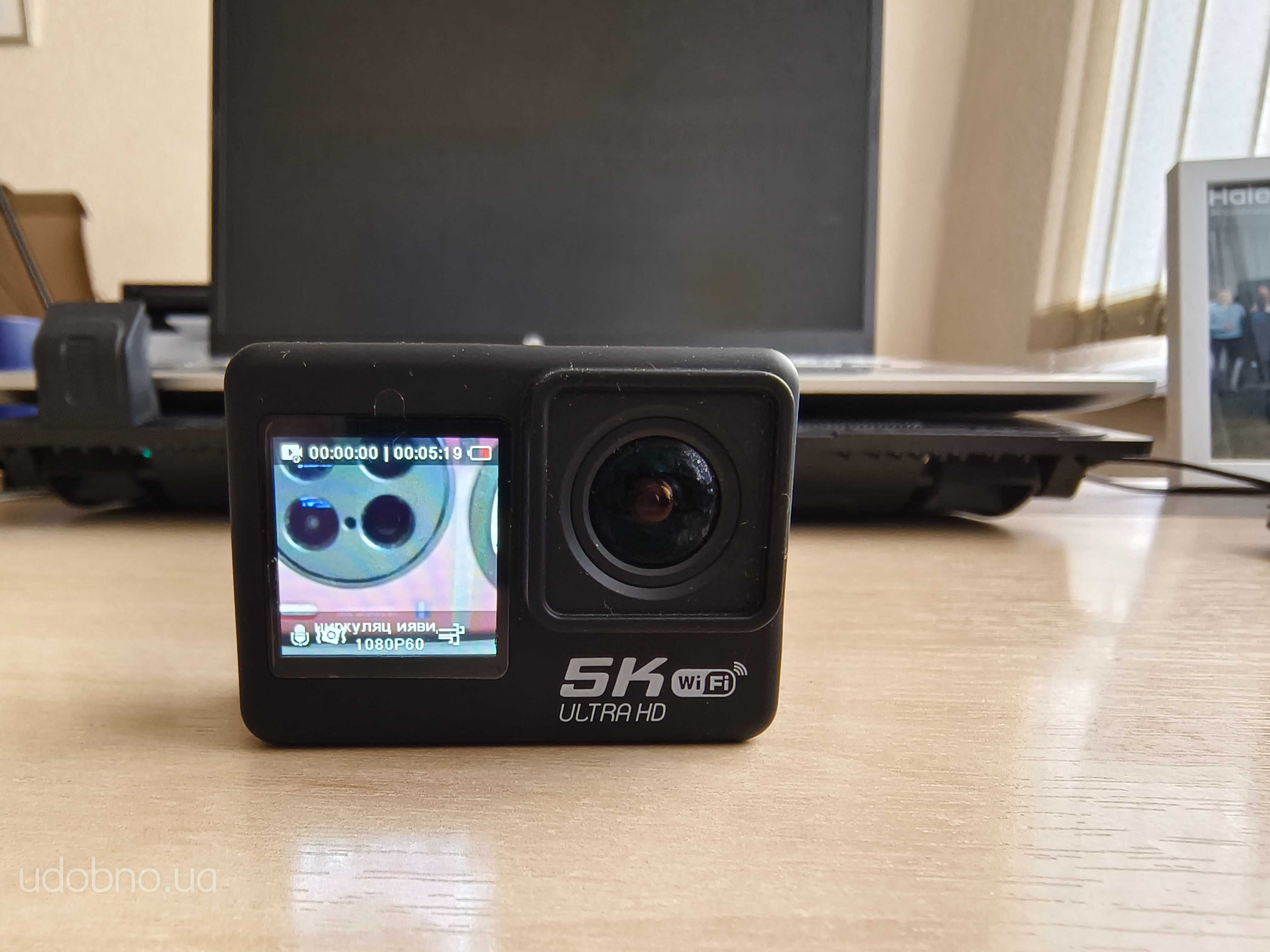 Нова екшн-камера Cerastes V39-5K action-camera 2 діспллеї