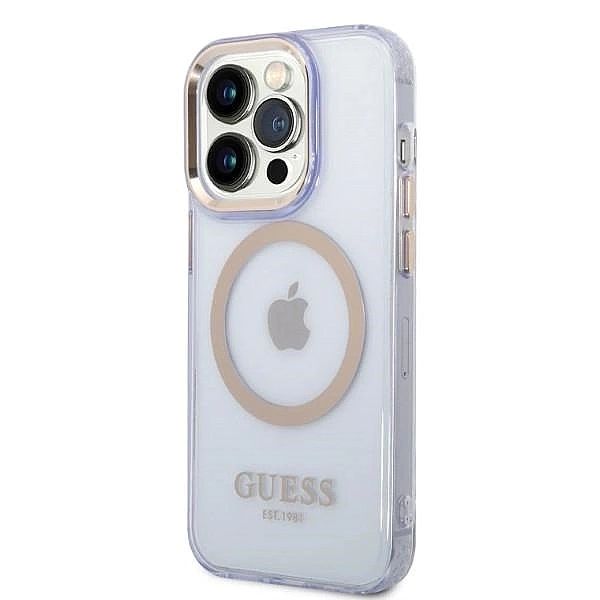 Etui Guess Gold Outline Translucent MagSafe na iPhone 14 Pro Max 6,7"