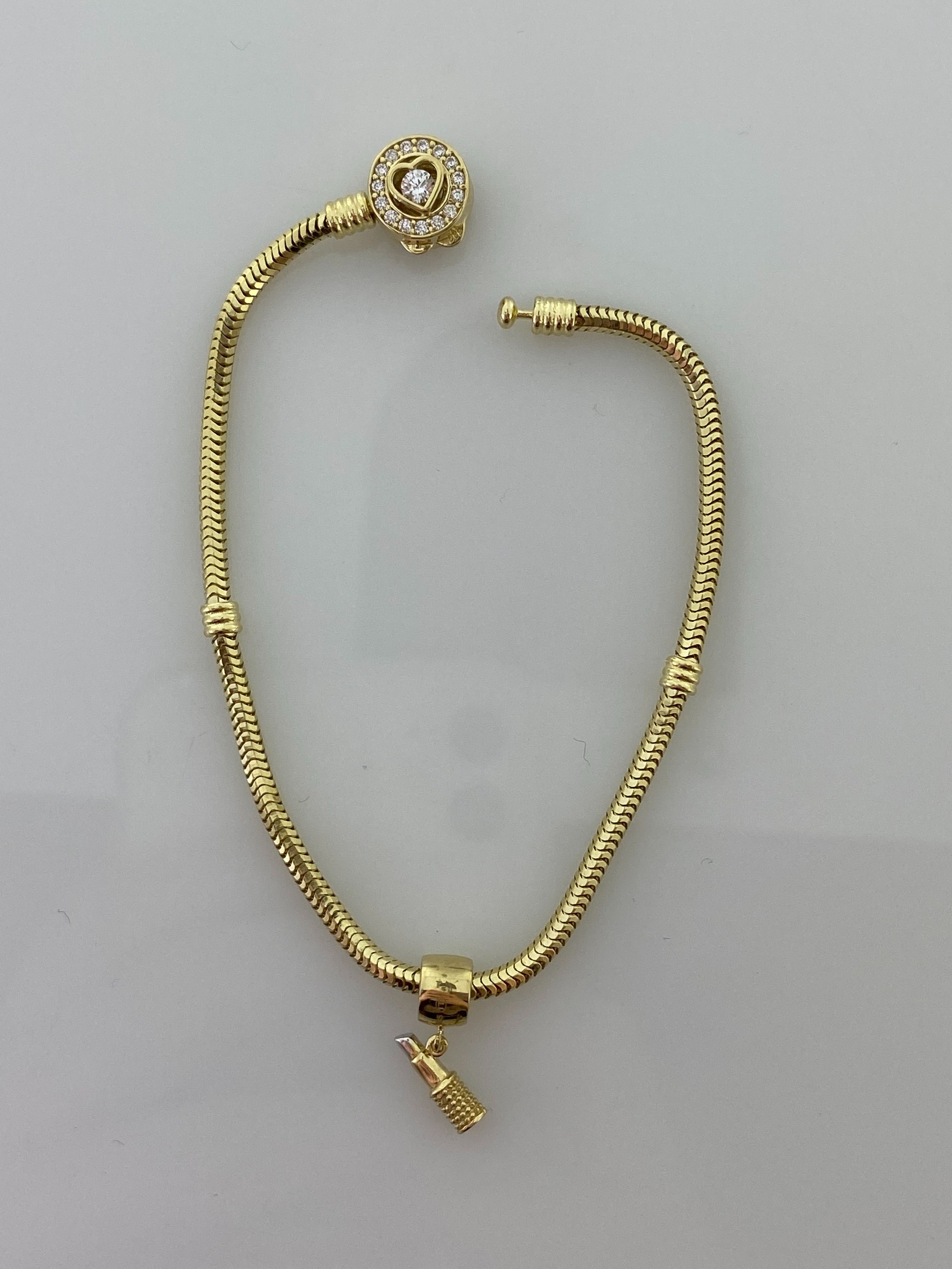 Złoty element charms na bransoletkę Pandora, Próba 585. Nowy (504)
