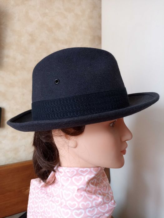 Капелюх федора трилбі botta з вовни та з шкіряною вставкою розмір 54