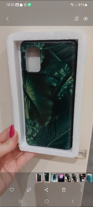 Etui futerał case ochrona telefonu Samsung a71 wzór liście dżungla