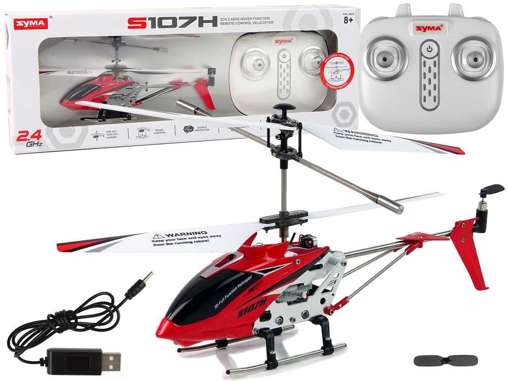 Helikopter SYMA S107H Zdalnie Sterowany 2,4G Czerwony dla dzieci 8+