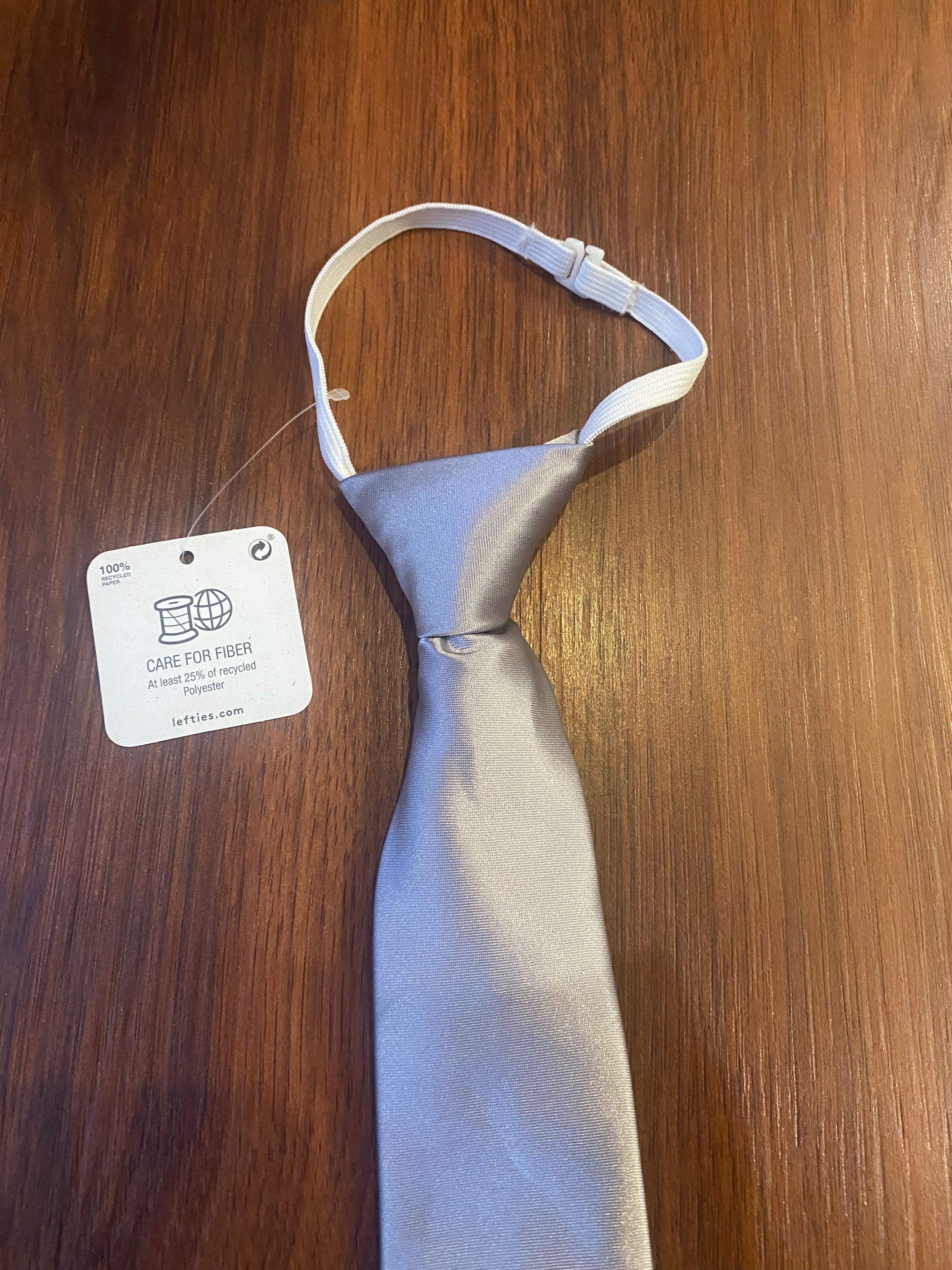 Фірмова нова срібляста краватка Zara Next Lefties 30см галстук дитячий