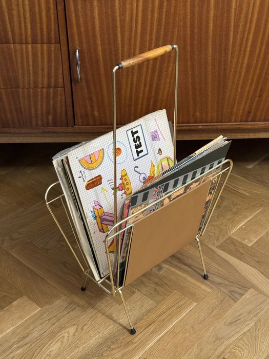 Gazetnik / stojak na winyle vintage retro mid century