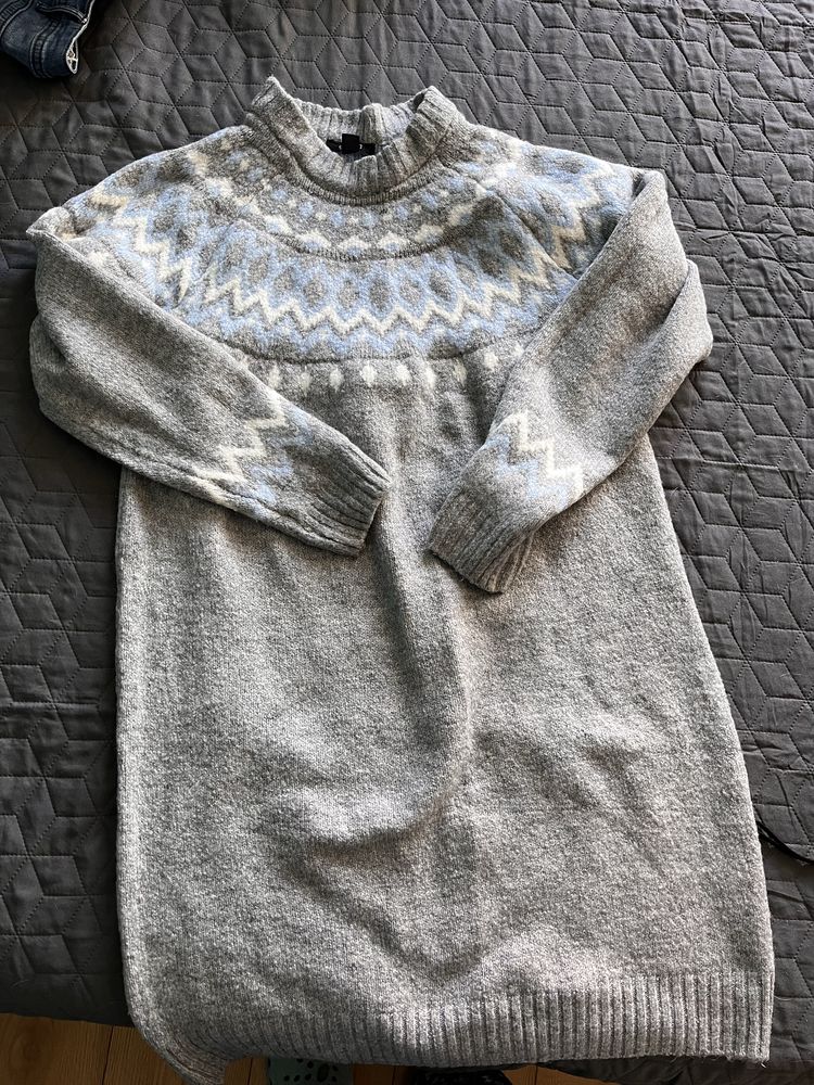 Sweter zimowy szary