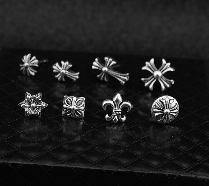 Сережки гудзики Chrome Hearts | Сережки Хром Хартс | ціна за пару