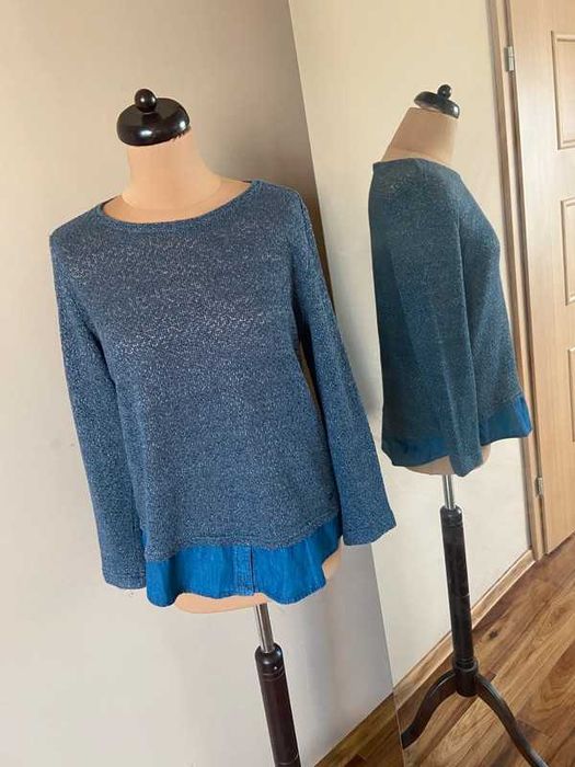 Tchibo granatowy lekki sweter oversize xl 40 42 basic jakosc