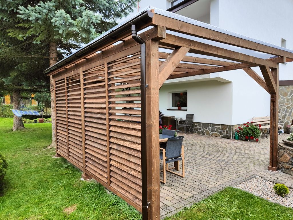 Altana pergola zadaszenie tarasu ruchome deseczki