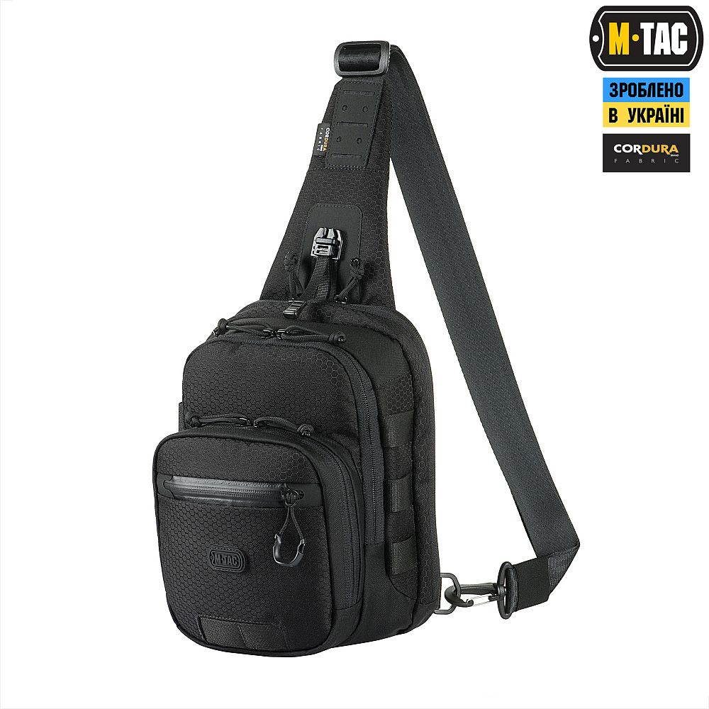 M-Tac сумка Cross Bag Slim Elite Hex Black барсетка мтак чорна