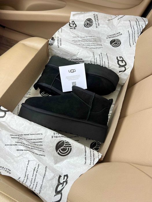 Уггі UGG Ultra Mini Black Platform Угг Преміум (36-41)