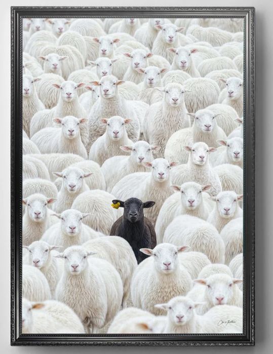 Criss Bellini 70x50 “the black sheep”