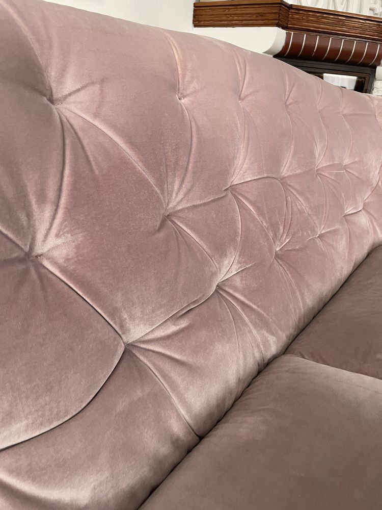 Kanapa sofa pikowana glamour 3 osobowa